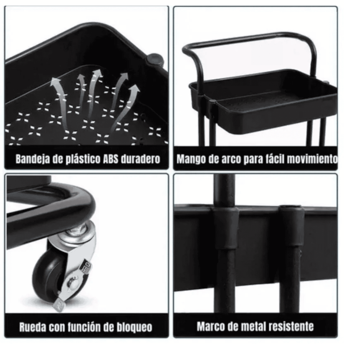 Carro Organizador De Cocina Multiusos Mueble Hogar 3 niveles