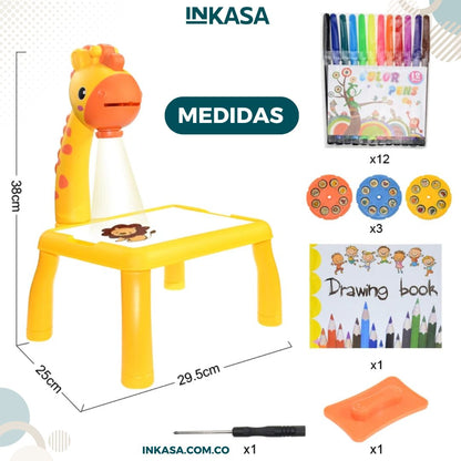 Mesa de dibujo para niños con proyector