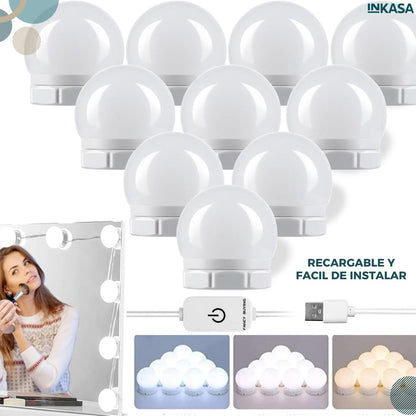 Juego de bombillos para tocador 10 unds