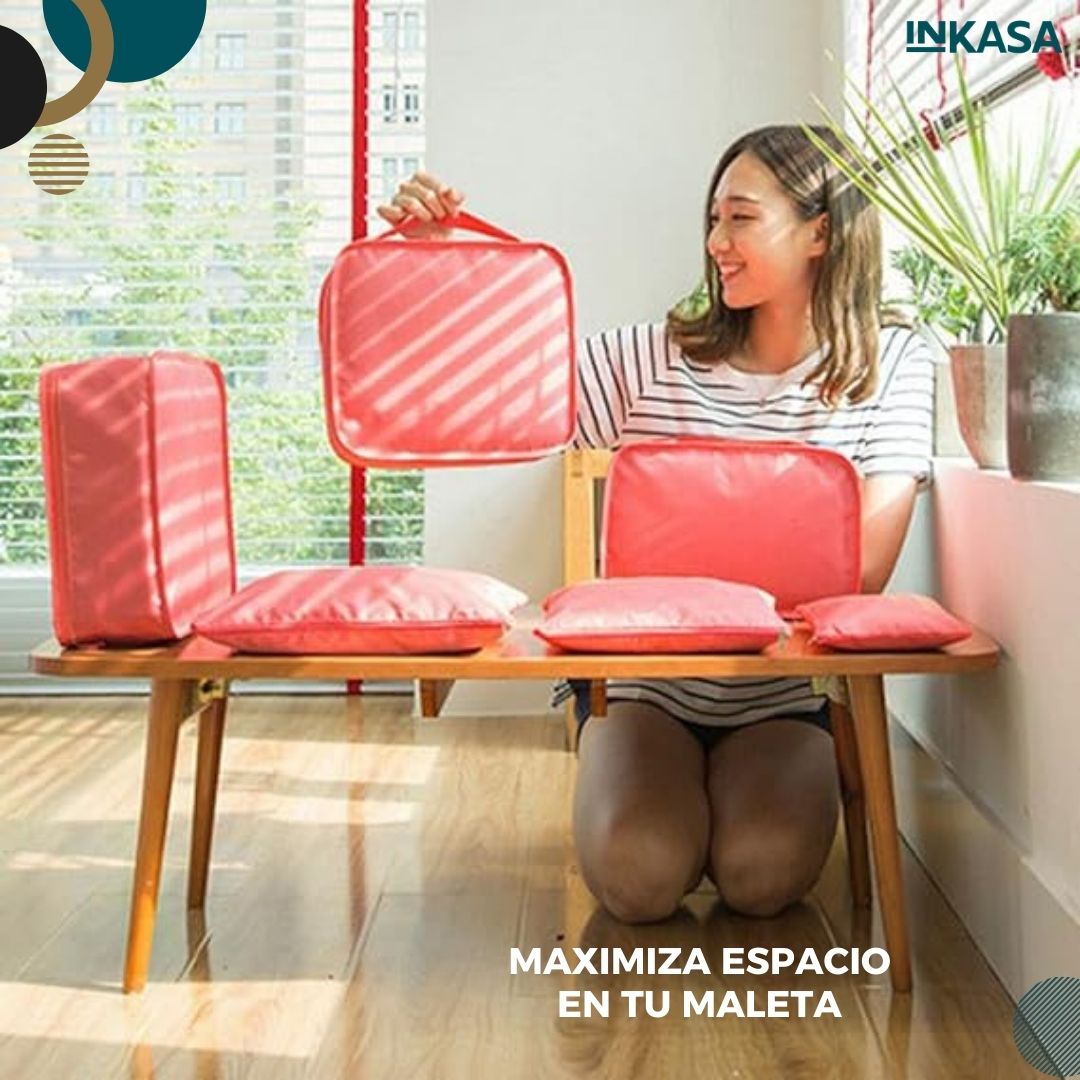 Bolsas organizadoras de viaje set x 2 c/u con 6 bolsas