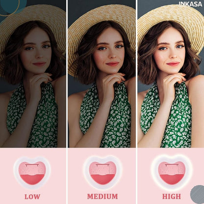 Aro de luz en forma de corazón para celular