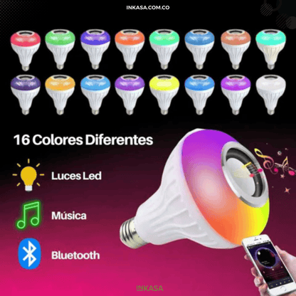Bombillo Parlante Con Bluetooth Multicolores