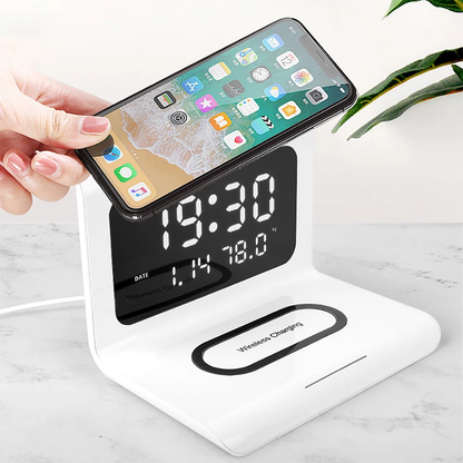 Cargador inalámbrico reloj despertador