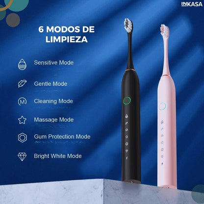 Cepillo eléctrico + 4 cabezales de repuesto x 2 unds