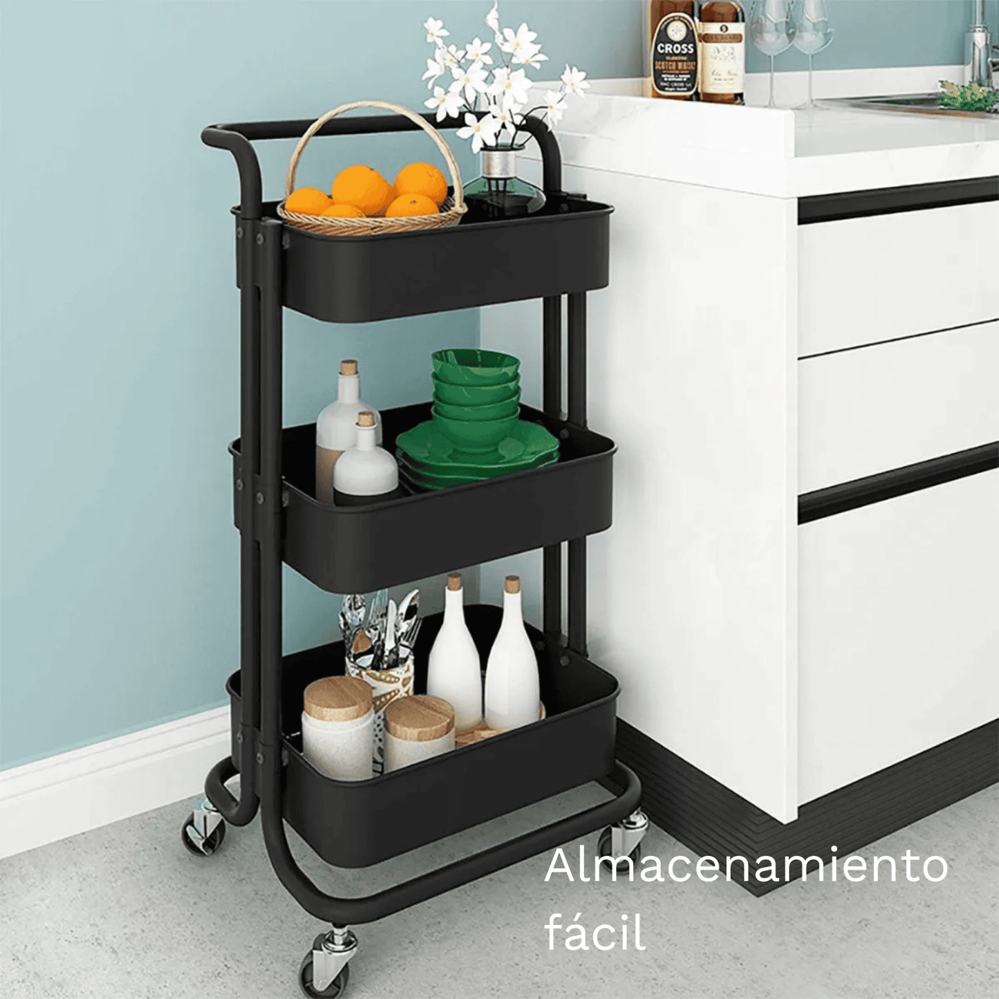Carro Organizador De Cocina Multiusos Mueble Hogar 3 niveles