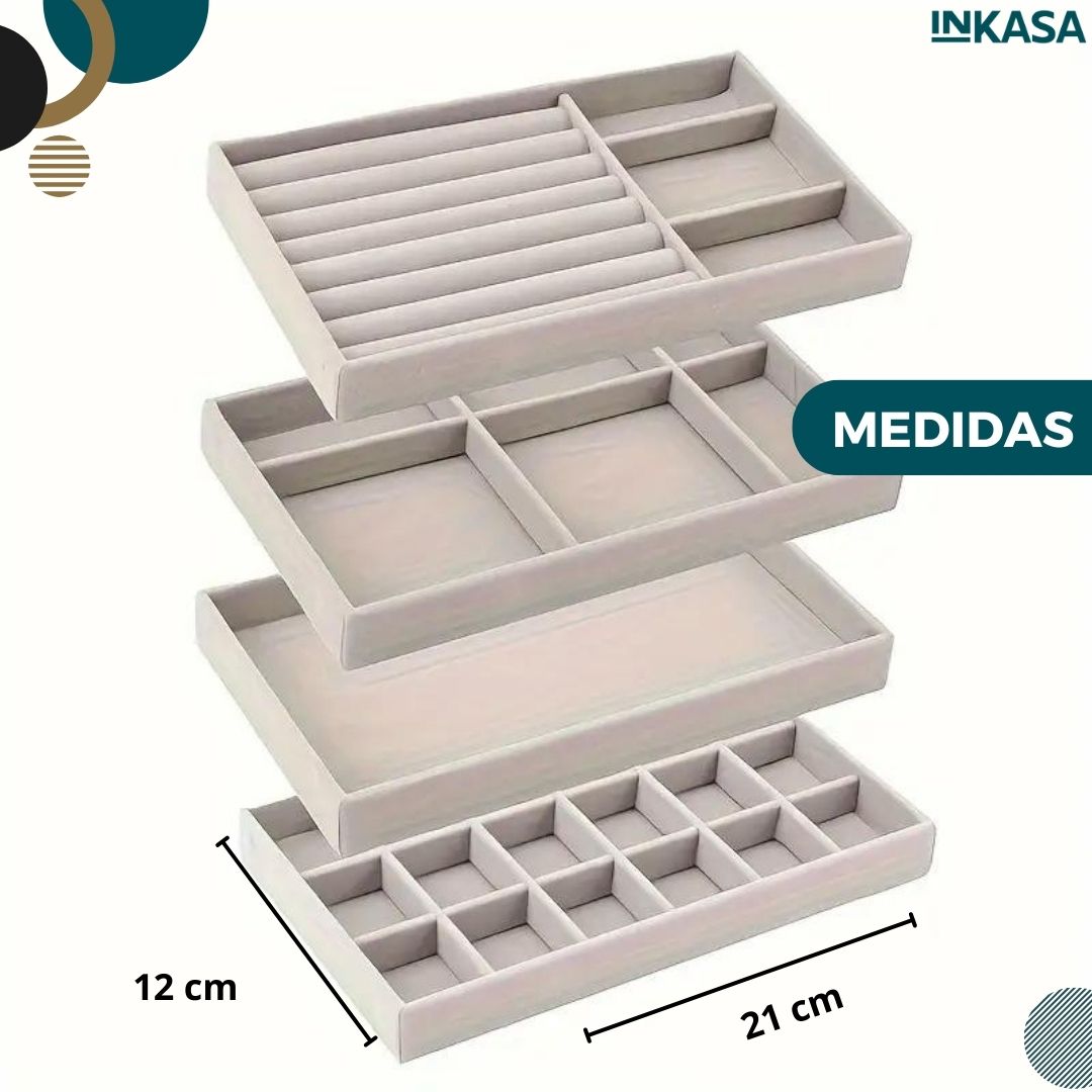 Organizador de joyas y relojes set x 4