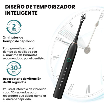 Cepillo Dental Eléctrico con 4 Repuestos: Limpieza profesional, sonrisa impecable todos los días🪥