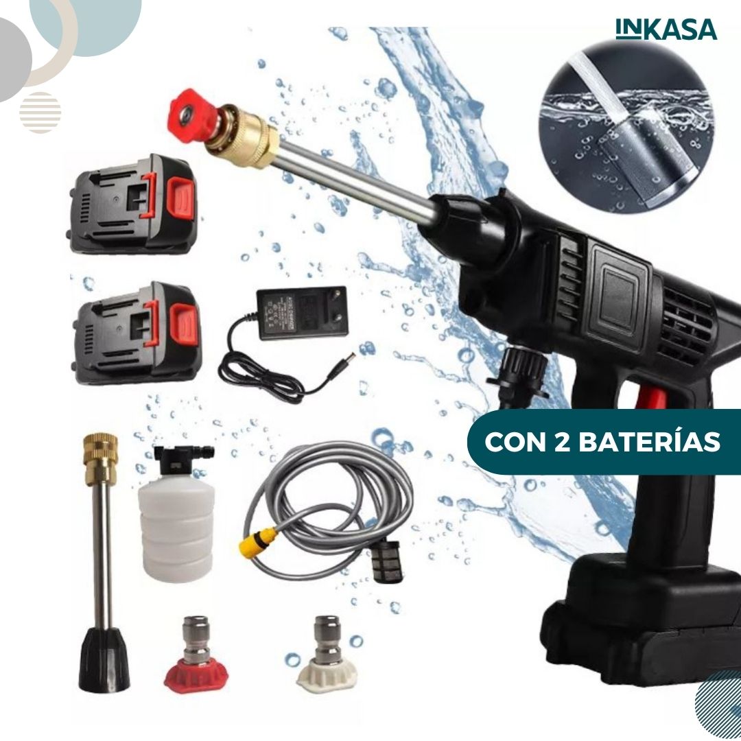 Hidrolavadora inalámbrica + 2 Baterías + Raches 40pcs