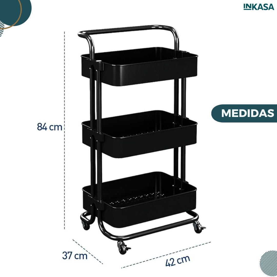 Carrito organizador de 3 niveles