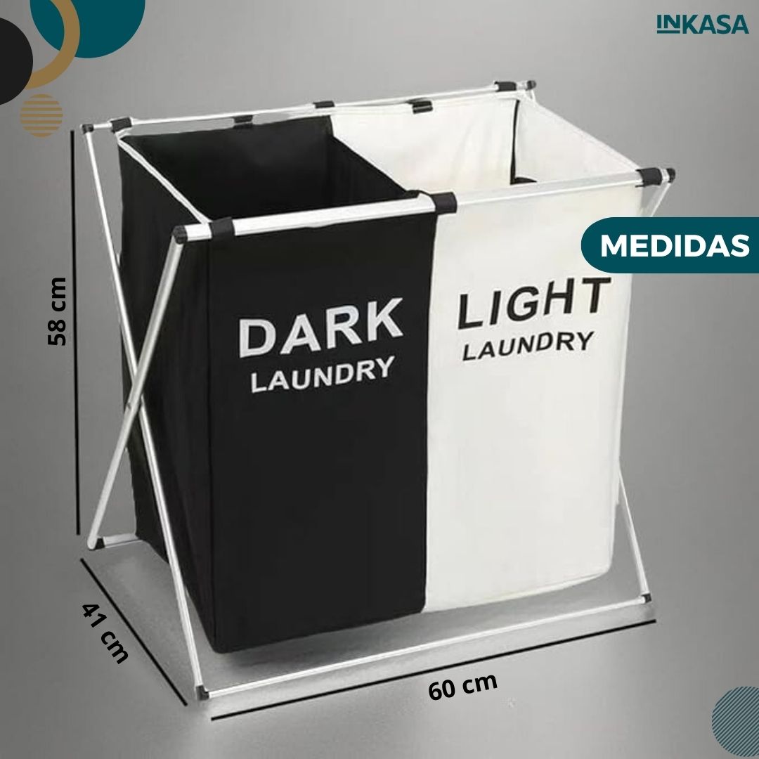 Cesta para la ropa sucia 2 secciones