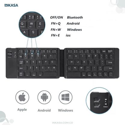 Teclado Bluetooth plegable portátil