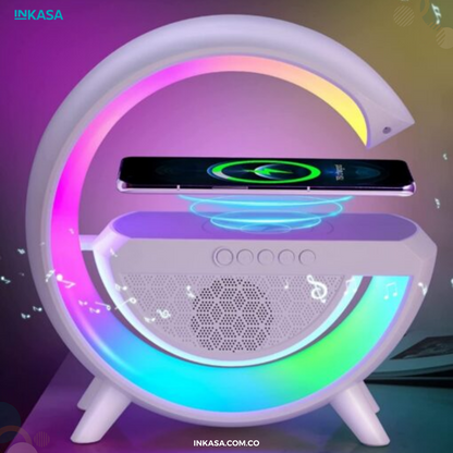 Lámpara Inteligente G: RGB, Bocina, Cargador Inalámbrico, Bluetooth
