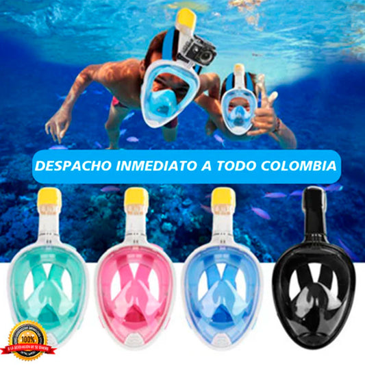 Careta Snorkel® – Máscara de Snorkel 180° con Respiración Total y Antivaho🌊