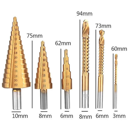 🛠️ Juego de 6 Brocas de Sierra Escalonada – Corte Preciso en Cualquier Material