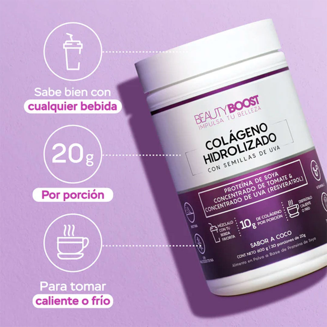 Colágeno hidrolizado con resveratrol sin edulcorantes - sabor a coco🥥
