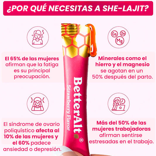 Palito de Miel Shilajit para Mujeres X30: 🌸Energía, belleza y bienestar natural en cada gota.