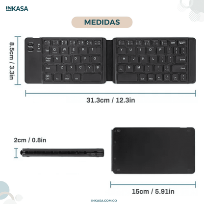 Teclado Bluetooth plegable portátil