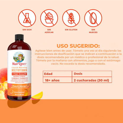 Multivitamínico Mary Ruth: Piel Radiante, Uñas y Cabello Fuertes ✨🧡