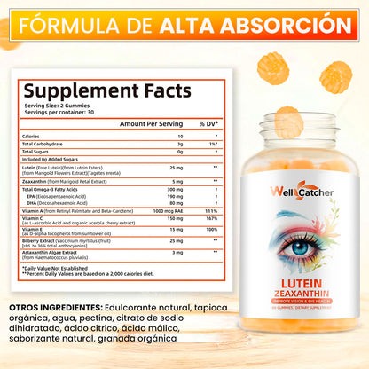 Gomitas Luteína para la Salud Ocular: Luteína + Zeaxantina para proteger y mejorar la visión👁️