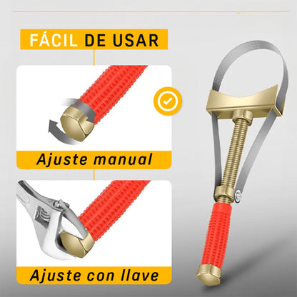 SteelGrip X – Llave de Correa de Acero Ajustable para Filtro de Aceite (60–120 mm)🧰