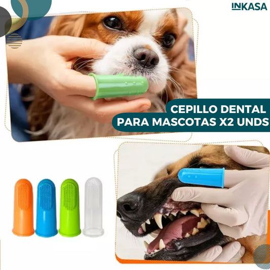 Cepillo Dental para mascotas x 2 Unidades