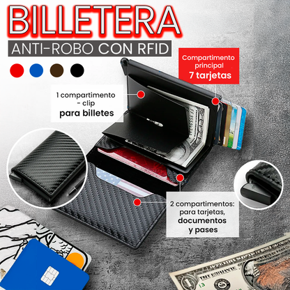 BILLETERA CON SEGURIDAD RFID ANTIROBO💯✔️