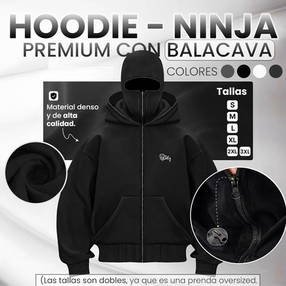 🥷Hoodie Ninja con Balaclava Integrada – Estilo, protección y actitud en una sola prenda