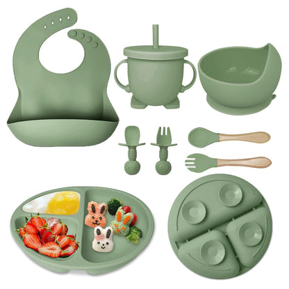Set vajilla en silicona para bebé 5 piezas