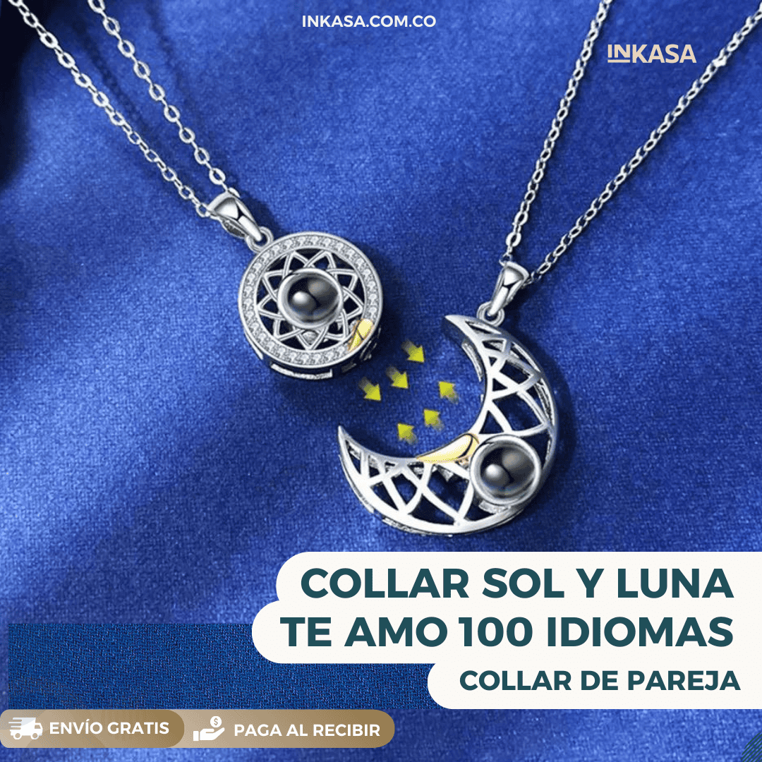Collar Sol Y Luna Te Amo 100 Idiomas Collar Para Pareja