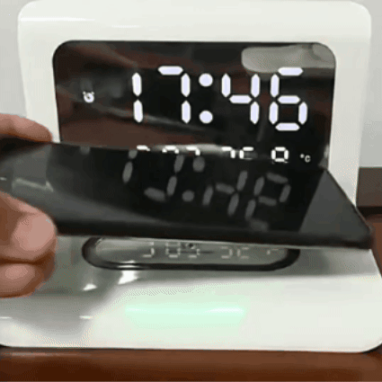Cargador inalámbrico reloj despertador
