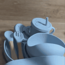 Set vajilla en silicona para bebé 5 piezas