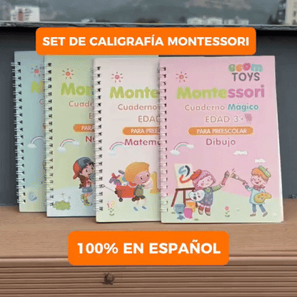 Kit x 4 libros de caligrafía Montessori