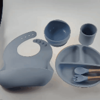 Set vajilla en silicona para bebé 5 piezas