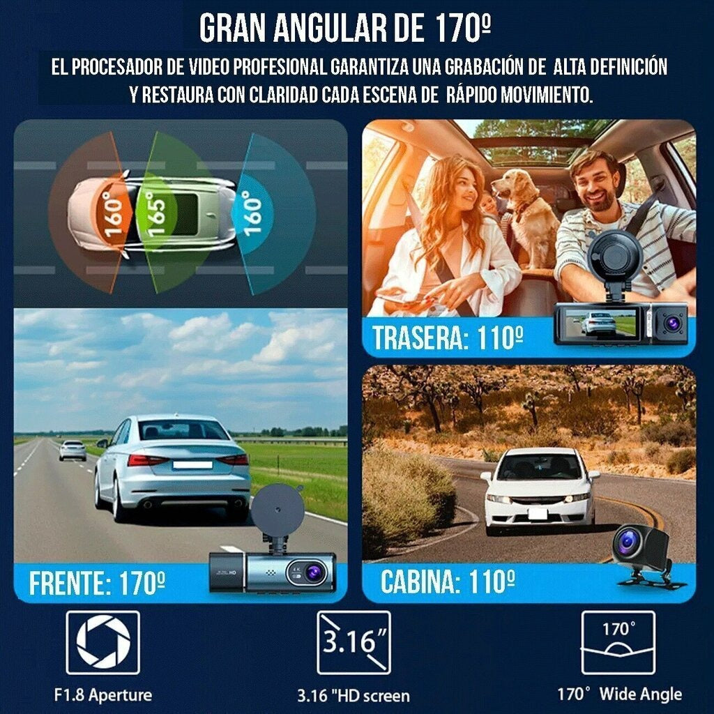 🚘🚗Cámara DVR 360° para Automóvil | Seguridad Total Desde Todos los Ángulos