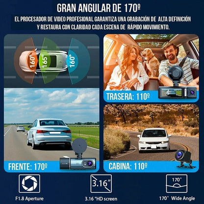 🚘🚗Cámara DVR 360° para Automóvil | Seguridad Total Desde Todos los Ángulos