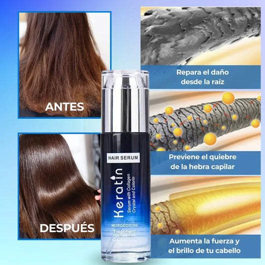 SERUM HIDRATANTE Y ALISADOR DE QUERATINA CON ACEITE DE MARRUECOS 80ML💆🏻‍♀️✨