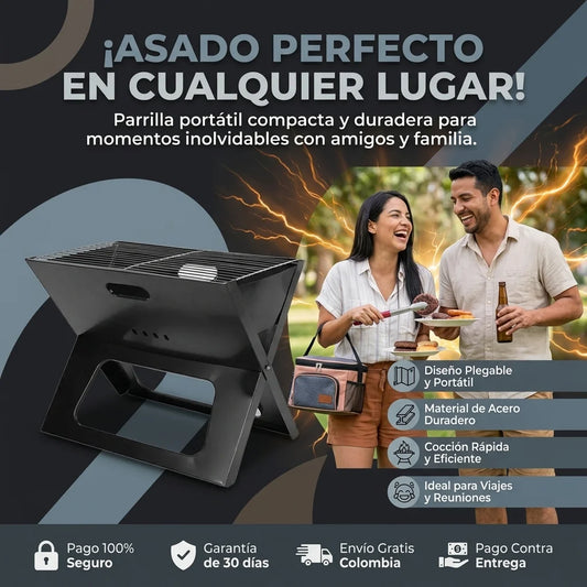 Mini Parrilla De Carbon Portatil